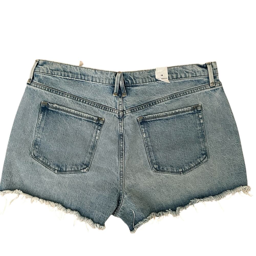 Good American Women High Rise 5 Pocket Design Raw Hem Jeans Shorts Size - 15 NWT - Picture 2 of 8